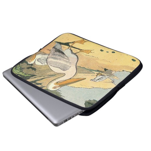 Pelikan auf dem Strand Laptopschutzhülle (Vorne Knopf)