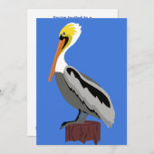 Pelikan auf der Piling Einladung (Vorne/Hinten)