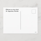 Pelikan auf einem Dock Feiertagspostkarte (Rückseite)