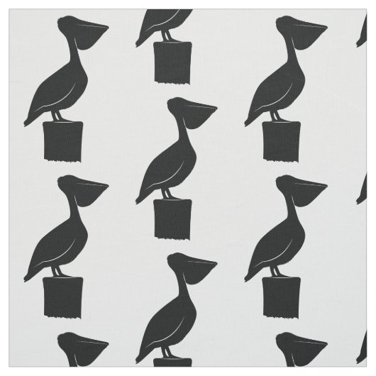 Pelikan auf einem Posten in der Silhouette Stoff (Muster)
