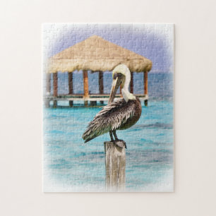 Pelikan Blaue Wasser Tropeninsel Puzzle