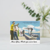 Pelikan fütternd in Florida Postkarte (Stehend Vorderseite)