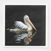 Pelikan, großer weißer Vogel, Serviette (Vorderseite)