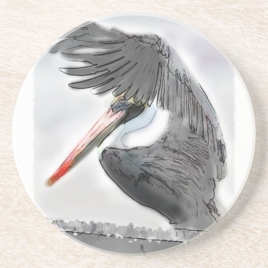 Pelikan-Gruß Getränkeuntersetzer (Vorne)