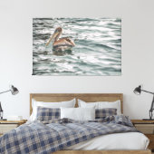Pelikan in Wasser Leinwanddruck (Insitu (Schlafzimmer))