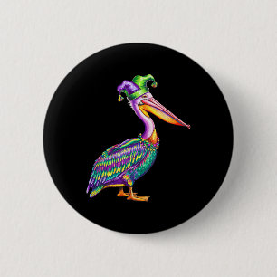 Pelikan Mardi Gras Karneval Tierliebhaber Männer F Button