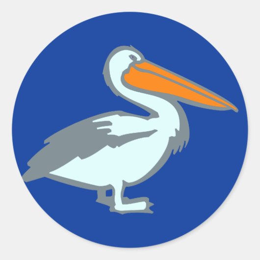 Pelikan pelican runder aufkleber (Vorderseite)