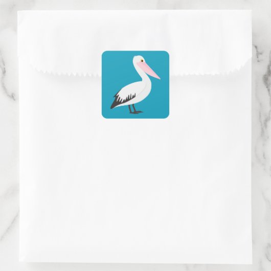 Pelikan Quadratischer Aufkleber (Tasche)