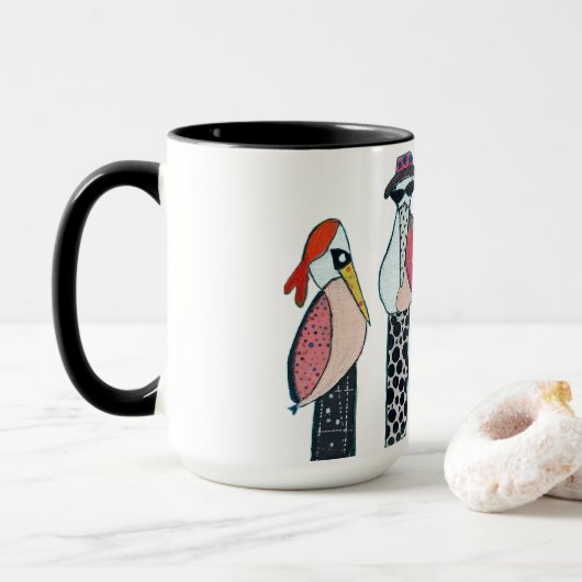 Pelikan-Sitz-Mug Tasse (Mit Donut)