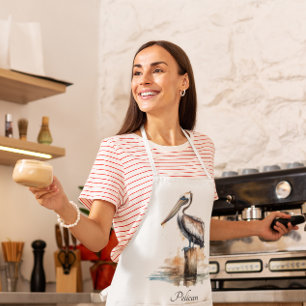 Pelikan stehend am Pol Schürze
