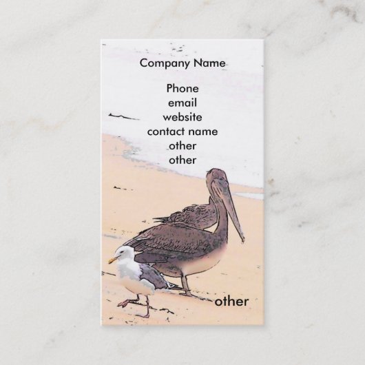 Pelikan-/Strand-Bus. Karte (Vorderseite)