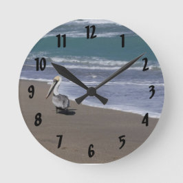 Pelikan-Strand-Freunde Runde Wanduhr