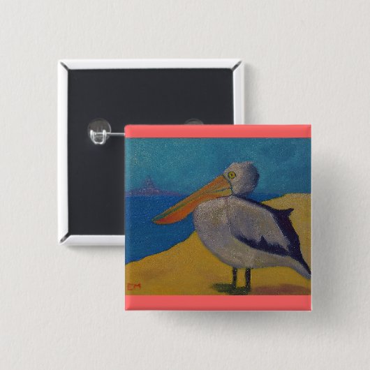 Pelikan-Uhr Button (Vorne & Hinten)