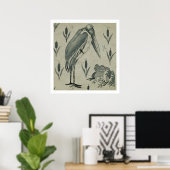 Pelikan und Frosch in Gesprächen (mit Papier) Poster (Heimbüro)