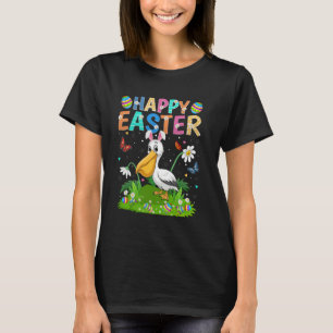 Pelikan Vogel Frohe Ostern Eier suchen Hasenohren  T-Shirt