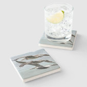 Pelikan-Vogel-Tier-Strand-TiersteinUntersetzer Steinuntersetzer (Seitenansicht)