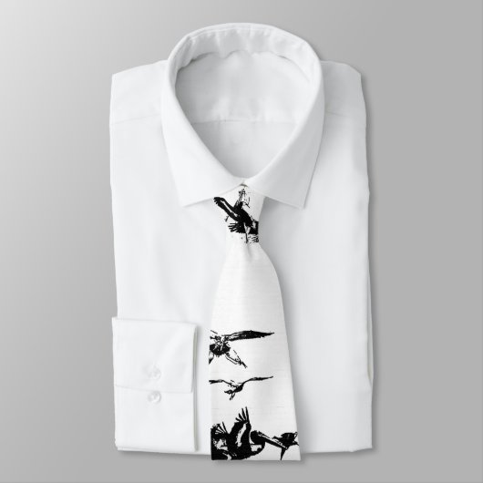 Pelikan-Vogel-Tier-Tier-Strand-Ozean Krawatte (Gebunden)