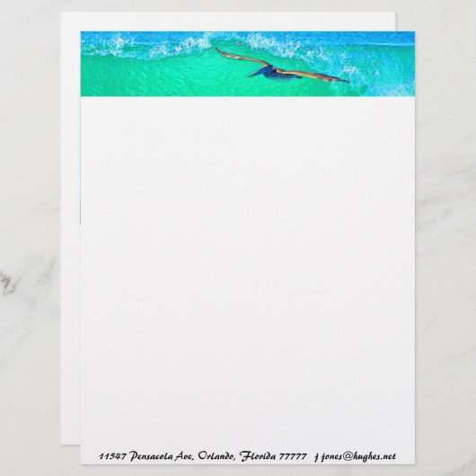 Pelikan-Vogel-Tier-Tiere Briefbogen (Vorne/Hinten)