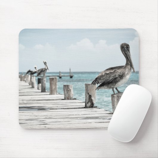 Pelikane auf dem Dock Mousepad (Mit Mouse)