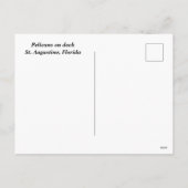 Pelikane auf Dock Feiertagspostkarte (Rückseite)