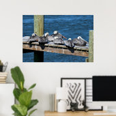 Pelikane auf einem Dock Poster (Heimbüro)