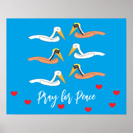 Pelikane beten für Frieden: Poster