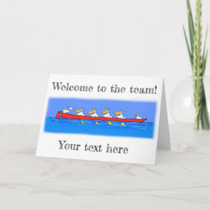 Pelikane, die Cartoon rudern. Karte