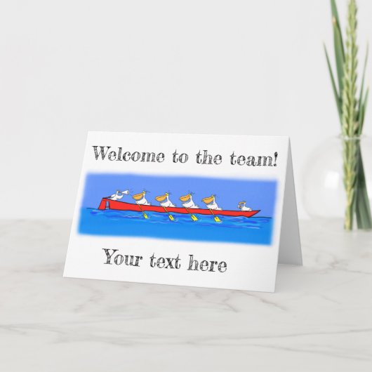 Pelikane, die Cartoon rudern. Karte (Vorderseite)