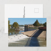 Pelikane fischen im White Rock Lake Dam & Spillway Postkarte (Vorne/Hinten)