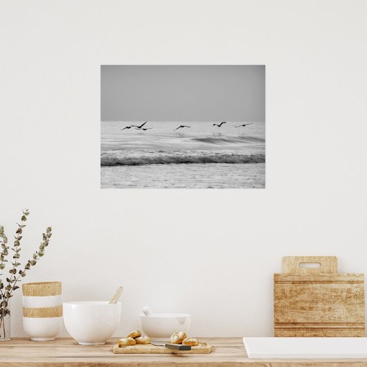 Pelikane im Flug Poster (Küche)