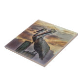 Pelikane im Sonnenuntergang Fliese (Seite)