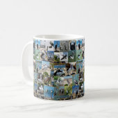 Pelikane in einer FotoCollage, Kaffeetasse (Vorderseite Links)