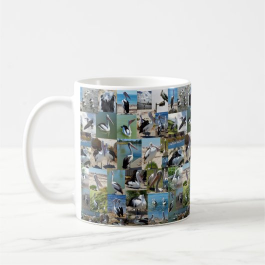 Pelikane in einer FotoCollage, Kaffeetasse (Links)