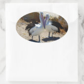 Pelikane in Liebe, Ovaler Aufkleber (Tasche)