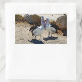 Pelikane in Liebe, Rechteckiger Aufkleber (Tasche)