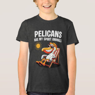 Pelikane sind meine Seelentiere Lustiger Pelikan Tri-Blend Shirt