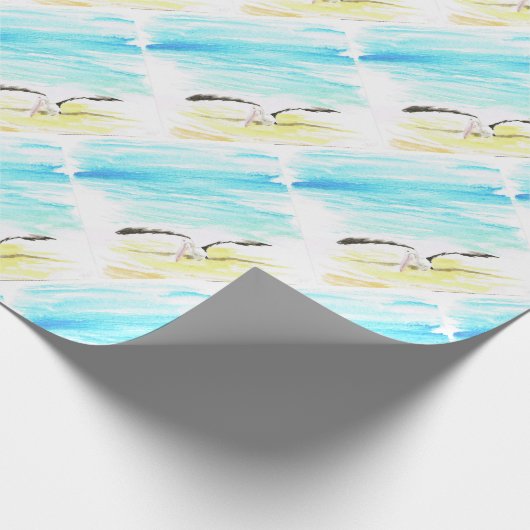 Pelikane Stretching-Flügel Geschenkpapier (Ecke)