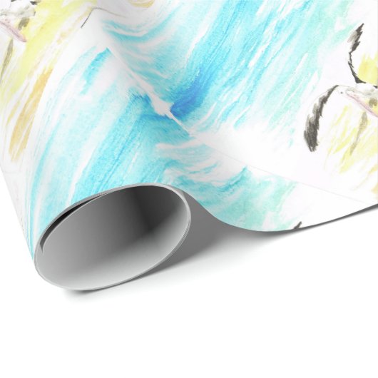 Pelikane Stretching-Flügel Geschenkpapier (Rolleneckpunkt)