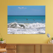 Pelikane über dem Atlantischen Ozean Leinwanddruck (Insitu (Wohnzimmer))