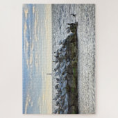 "Pelikane und der Leuchtturm, Dauphin Island, AL Puzzle (Vertikal)
