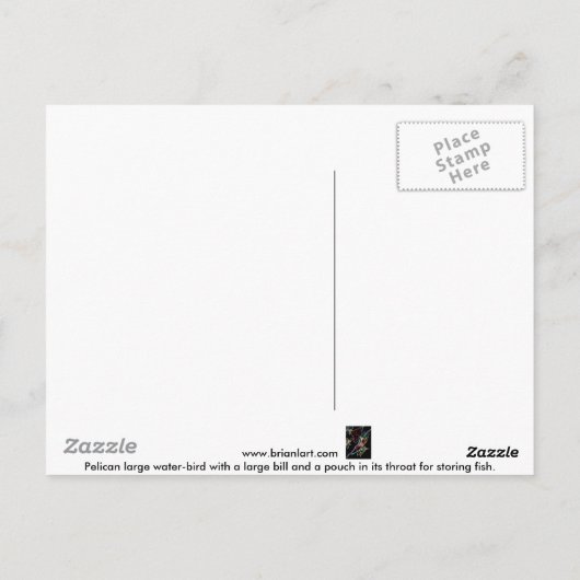 pelikanisch postkarte (Rückseite)