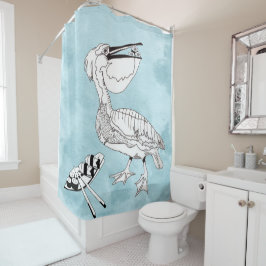 Pelikanische Lieben Sushi Duschvorhang