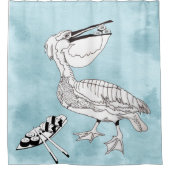 Pelikanische Lieben Sushi Duschvorhang (Vorderseite)