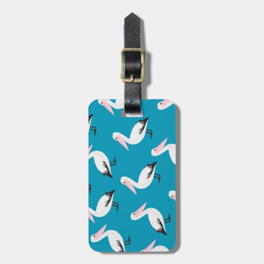 Pelikanmuster Gepäckanhänger (Vorderseite vertikal)