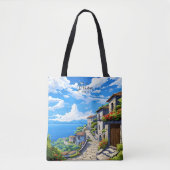 Pelion Greece Vintag Art Travel Illustration Tasche (Vorderseite)