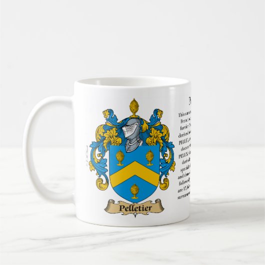 Pelletier Familien-Wappen Tasse (Links)