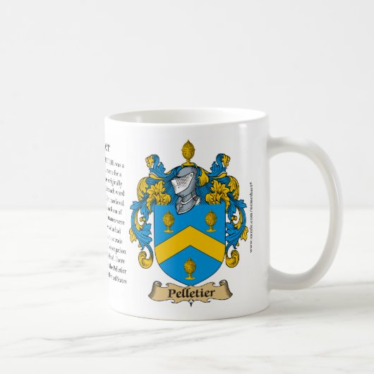 Pelletier Familien-Wappen Tasse (Rechts)