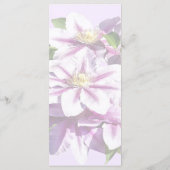 Pellrosa Clematis Wedding Menu Menükarte (Rückseite)