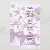 Pellrosa Clematis Wedding Menu Menükarte (Vorne/Hinten)