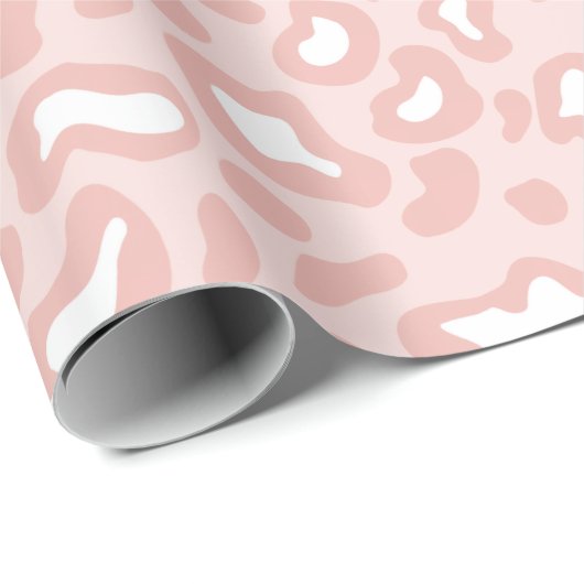 Pellrosa Leopard Wrapping Paper Geschenkpapier (Rolleneckpunkt)